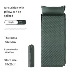 계란 여물통 웨이브 포인트 자동 풍선 매트리스 방습 매트 야외 캠핑 텐트 바닥 낮잠, 190cmx65cm, 01 Thickness 5cm   2