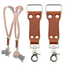 C Coiro 추가 부착물 카메라 가방 슬링백 파우치 렌즈 케이스용 싱글 및 듀얼 하네스, Tan