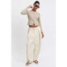 ZARA 메탈 버튼 니트 재킷 - 다크 카멜 4192/085/751