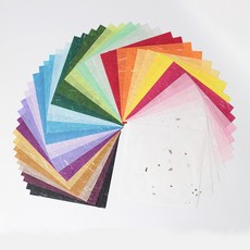 구름한지 운용 색한지 50매 15x15cm 색종이 모음 운용지 한지