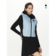 듀빅 여성 리버시블 우븐 후드 패딩 베스트 DF3WWV572