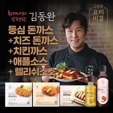 김동완 돈까스 3종 18팩(등심7+치즈4+치킨7+애플소스1병+렐리쉬소스1병), 2.02kg