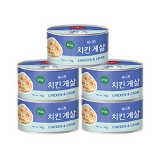 피니키 치킨시리즈 캔 95g, 치킨 + 게살 혼합맛, 5개