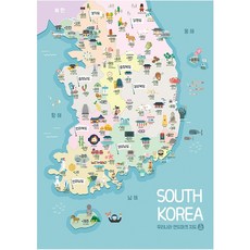 우리나라 지도 세계지도 퍼즐 영어 한글 A3사이즈 밑그림포함, 1개, 우리나라지도, 63피스