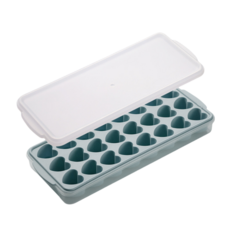 가정용 식품 등급 하트 실리콘 얼음틀 얼음트레이 아이스트레이 24구 뚜껑포함, 푸른 색, 1개