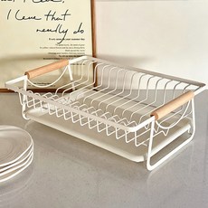 자동 물빠짐 식기 건조대 컵 그릇 접시 정리대, 흰색, 1개 흰색, 1개