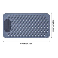 1pcs 블루 플로어 욕실 매트 미끄럼 방지 목욕 러그 샤워 카펫 솔리드 컬러 발 마사지 패드 욕조 목욕 매트, 짙은 회색, 1개