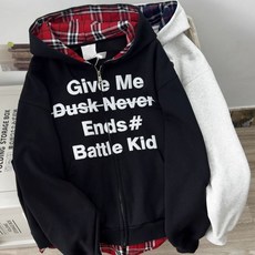 DEARHUA 남녀 공용 특양면 기모 레터링 체크 커플 후드집업 맨투맨 겨울 빅사이즈 추천 오버핏 학생 복 힙합 도톰한 따뜻한 베이직 자켓 네이비 트렌드 데일리 남자 여성 후드티