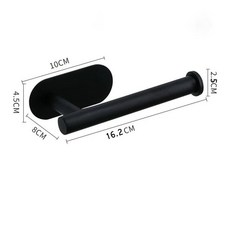 휴지걸이 화장지보관 접착제 화장지 홀더 스테인레스 스틸 벽 마운트 주방 롤 수건 선반 냅킨 디스펜서 흡수성 스탠드 티슈 행거, Black