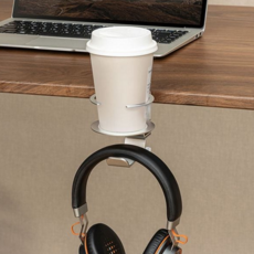 클램프형 헤드셋 가방 거치대 알루미늄 메탈 소재 틈새 정리거치대, 실버 HDS019SL, 실버 HDS019SL