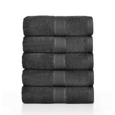 록신 프리미엄 호텔수건 레이온 40수 180g 40x90 부드럽고 항균력 좋은 수건 욕실용 가정용 선물용 다용도 고급 타올, 5개, 진회색