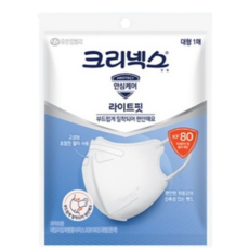 크리넥스 입체형 마스크 대형 KF80, 1개입, 80개, ALL WHITE (화이트)