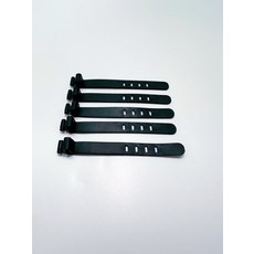 矽膠綁帶數據線保護套理線器電線紮帶收納帶, 黑色（95mm4孔扁扣頭）, 1個