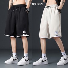 ANYOU 남성 캐주얼 5부 반바지 조거팬츠 냉감 통기성 바지 1+1