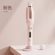 HONG JIN 宏晉 自動電捲棒 懶人捲髮棒 28mm溫控護髮不傷髮自動電棒捲快速造型, 浪漫-粉色, ZC889