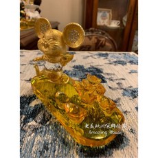 黃金鼠來寶名片座 元寶招財 櫃台辦公室擺飾, 1個