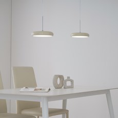 히트조명 LED 베르덴 2등 펜던트 조명 20W D7176, 아이보리+주백색