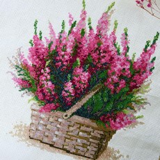 春天花卉十字繡套件，簡約現代手工DIY, 1個, 2318-石楠花37*37cm,國產生態棉3股線繡