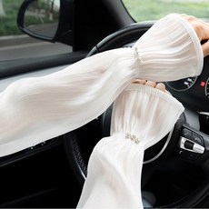 큐빅 얼음실크 자외선보호 팔토시, 선택1 골라주세요, 화이트