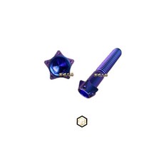 OVERTI 鈦合金星型螺絲 適用 BREMBO 對四卡鉗, 鈦原色, 1個