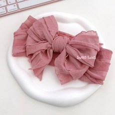 Sweet Twins 韓系浮誇皺皺紗蝴蝶結寶寶髮帶 嬰兒髮飾 新生兒髮箍