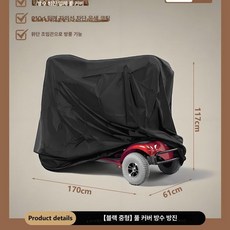 전동차 커버 4륜 덮개 오토바이 스쿠터 방수 천막 사계절 방풍 캐노피 골프카 차량용, 1개, 블랙 미디엄 170 x 61x117cm