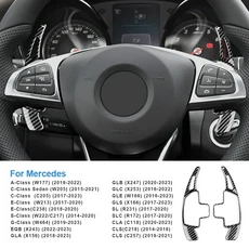 메르세데스 벤츠 A B C E GLE 클래스 W176 W205 W246 C117 W218 확장형 탄소 섬유 ABS용 자동차 스티어링 휠 시프트 패들 시프터, Black Carbon Fiber / ABS