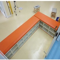 학원수납장 낮은 수납 학원식당 수납함 입구 선반 현관 수납장, 100x40x40cm 오렌지