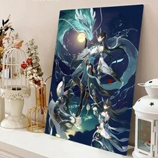 애니메이션 토쿄 구울 그림 서예 면 캔버스 포스터 거실용 벽 예술 현대 커피숍 장식, 40X50cmFrameless, 05 Black3