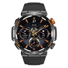 MIVSEN 台灣版line通話手錶 心率監測 藍牙通話手錶 遊戲計步運動 指南針運動手錶 智慧手環H17, 黑色, 1.46吋, 藍牙