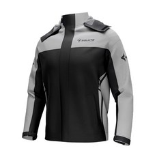 Lixada 방수 오토바이 라이딩 레인코트 유니 레인 기어 재킷 바지 세트 보관 가방 포함 292808, XX-Large, Black & Grey