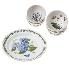 PORTmeIRION 波特玫琳恩 植物園入門雙人組合, 組合B, 大盤 + 飯碗 2入 + 大碗 2入, 1套