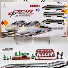 기차 철도 모형 엔진 상품 열차 전기 기관차 세트, D. FuxingSilver, A. 무료 충전기 충전식 배터리 3개