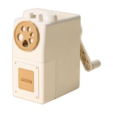 手搖式 削鉛筆機 復古風格 粗細鉛筆適用, 米白, 1個