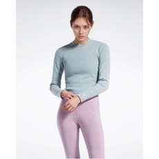 리복 여성 CL RBK ND RIB 롱슬리브 티셔츠 - 그레이 HH9727 RETS2F300G2