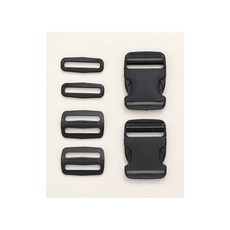 퀼트스타 [알뜰패키지] 플라스틱 버클&고리 50mm_블랙(3종), 1개, 블랙