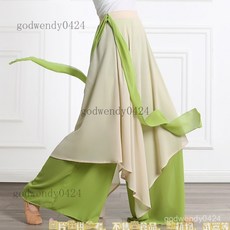 舞蹈褲女跳舞衣飄逸雪紡裙褲古典舞演出服裝練功闊腿褲裙褲 舞練功褲 成人綱紗黑色舞蹈褲 寬鬆寬闊腿褲 直筒古典舞, 棠音,S