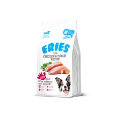 Eries 伊瑞思 益生菌酵素無穀成犬糧 1kg 低碳水 腸胃保健 狗飼料, 1個, 雞肉火雞口味,超取限重4公斤(過重運費另計), 雞肉+火雞