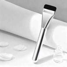 超薄一字型粉底刷 無痕底妝專用 平頭化妝刷 輕薄遮瑕 銀色, 1個, 【送防塵蓋】一字粉底刷, 銀色【訂單滿99出貨】