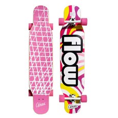 오즈보즈 롱보드 댄싱 입문용 초보 44인치 스케이트보드, 핑크 플로우, 1개