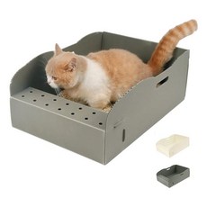 고양이 휴대용 화장실 접이식 외출 변기 배변판 외출용 고양이 화장실 여행용 통 박스 애완 냥냥이 접이식 aud+8262gE