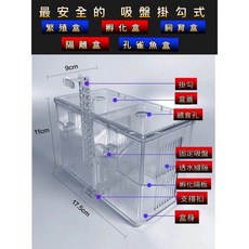 吸盤掛勾式孵化盒 孔雀魚繁殖盒 鬥魚缸 隔離盒 繁殖箱, 1個