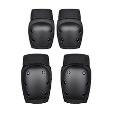 보호대 세트 보호장비 스케이트보드 킥보드 자전거 인라인 무릎 팔꿈치 2종 성인 아동, 1개, 블랙