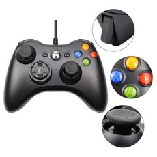 Xbox 360 유선 Windows Microsoft USB Xbox 터보 컨트롤러용 진동, 검은색