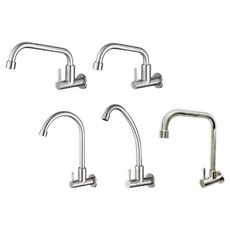 蝴蝶衛浴 304不鏽鋼廚房無鉛水龍頭 LF認證 壁式單冷自由栓 鵝頸龍頭, 1個, (7207) B.壁式單冷-大彎管