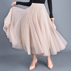 여성 여리핏 데일리 샤랄라 우아 롱치마 롱 샤스커트 byd+61095Cg
