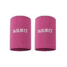 奧力克斯 AOLIKES 涼感運動護腕 吸汗護腕 加壓護腕 排球 跑步 手腕支撐 (mina百貨), 1個, 玫紅-M號