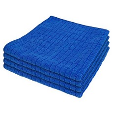 월드크린 다목적 극세사 바둑 손걸레 중형, 4개, 블루