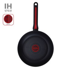 온도센서 인덕션 논스틱코팅 프라이팬 궁중팬, 1개, 후라이팬 24cm, 레이디블랙