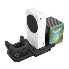 適用於 XBOX Series X/S 散熱底座、手把充電座、遊戲片收納架, 黑色, 1個